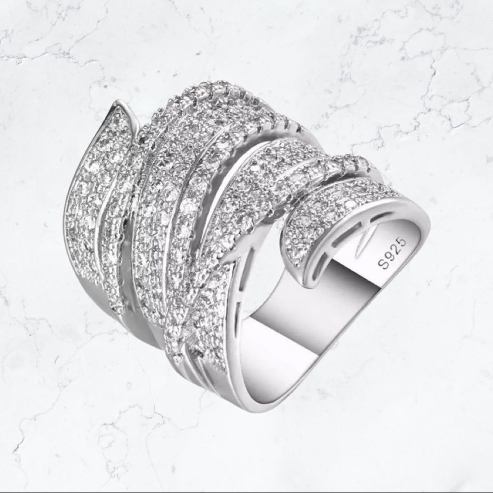 .925 Sterling Silver Multi-Layer Ring - Picture 3 of 8